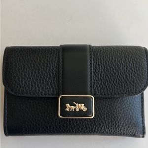 Barely Used black leather Coach wallet